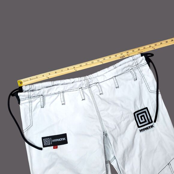 HYPNOTIK Pants Adult A2L White Jiu Jitsu Martial Arts Pro Max Logo Straight Leg - Picture 2 of 7